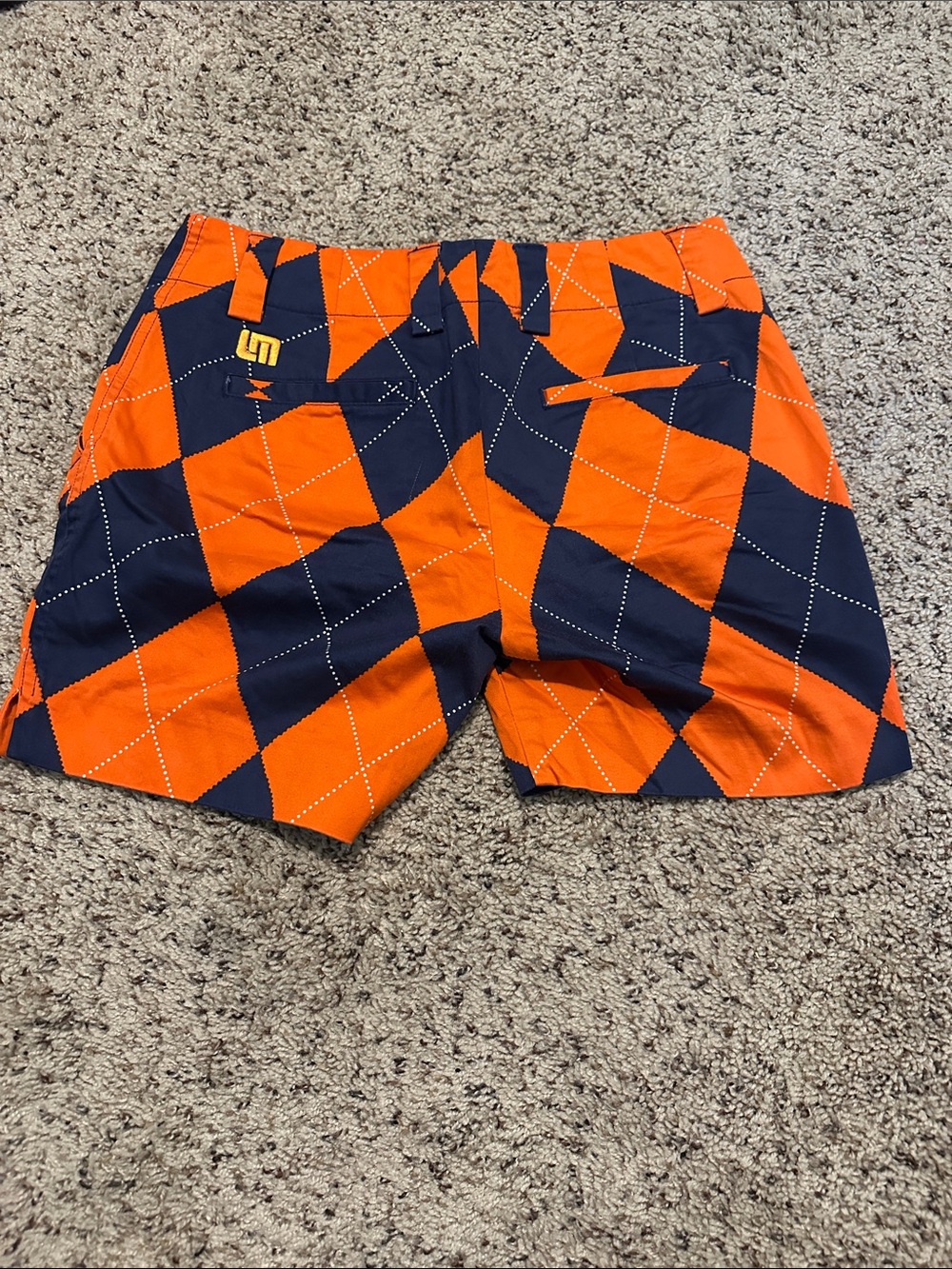 Loudmouth Women’s size 2 Orange & Navy Check golf Shorts